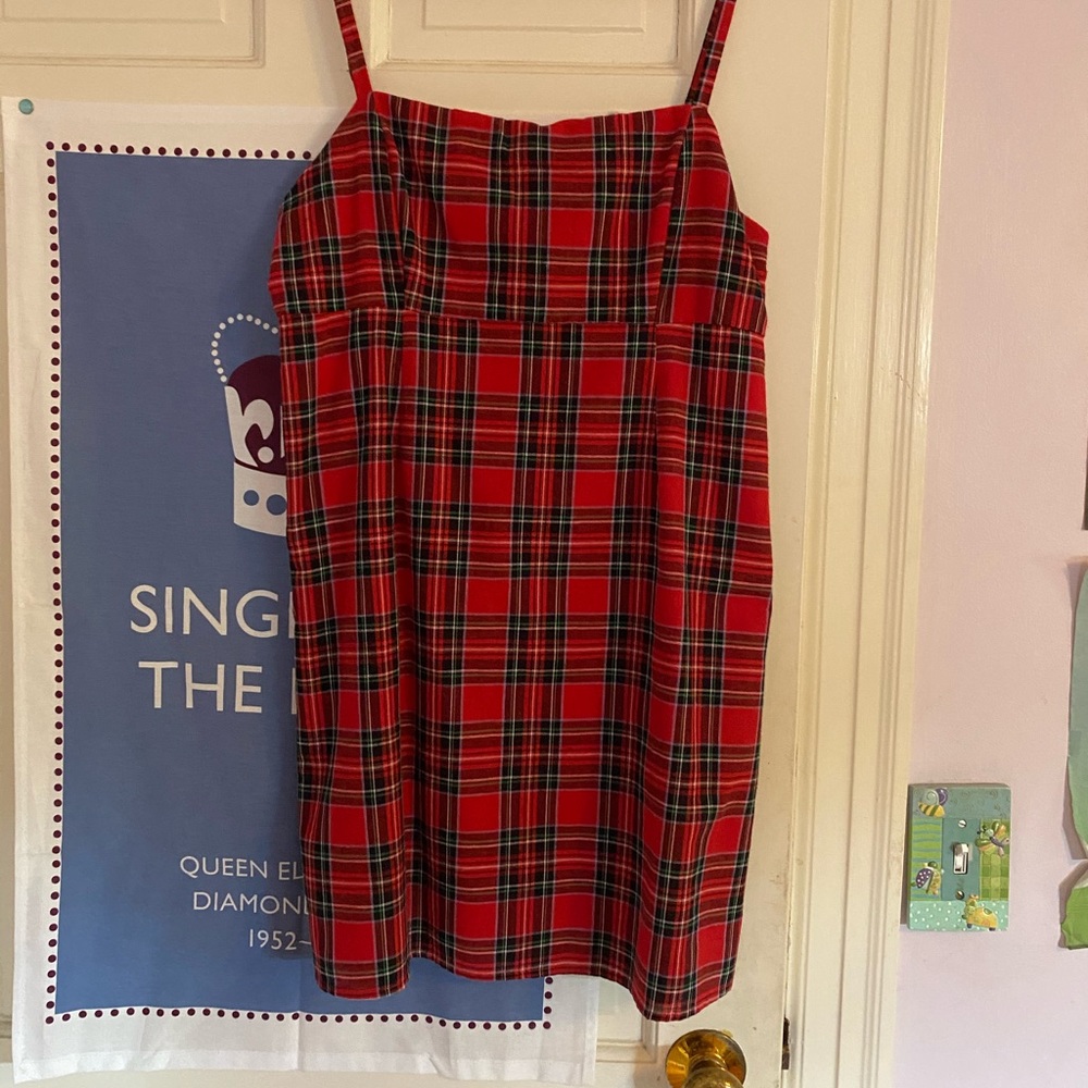 UO plaid square neck dress